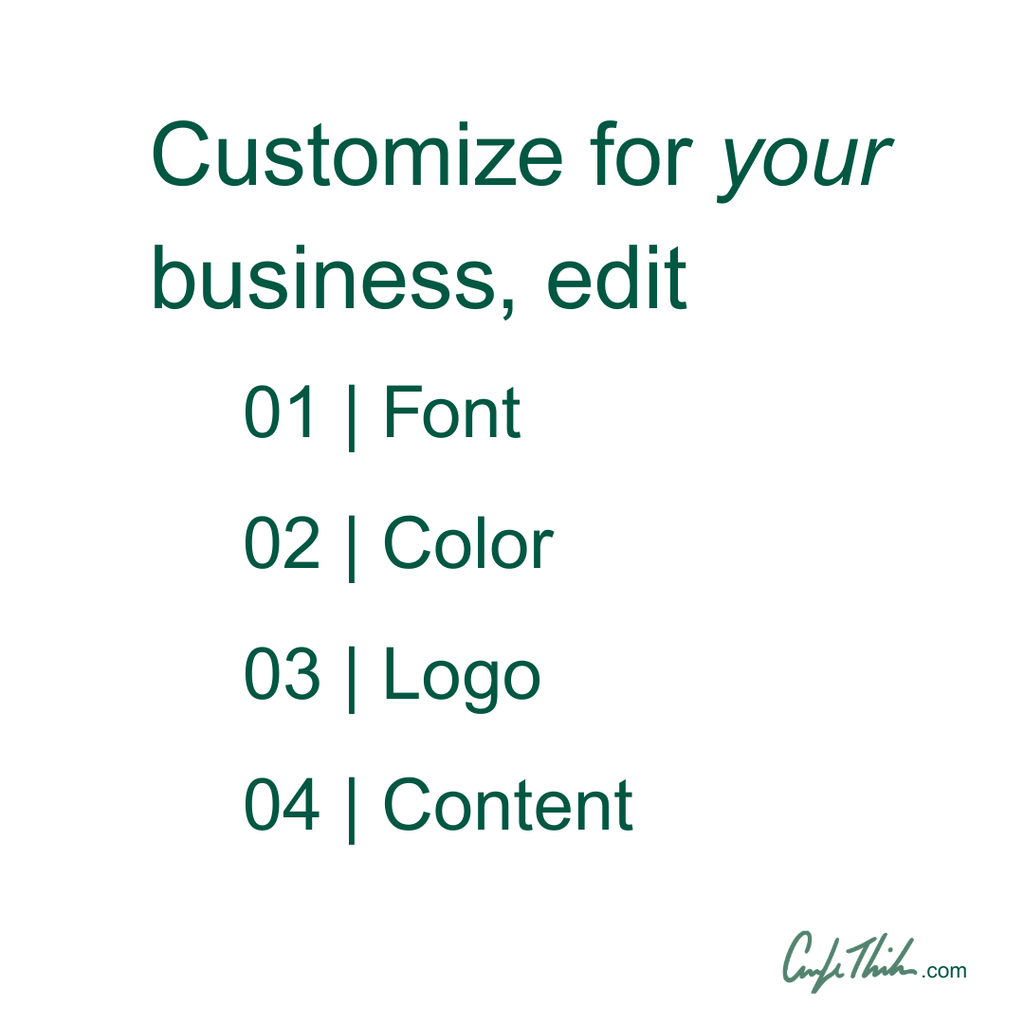 Customize the Business Case Framework template — change font, color, logo, and content for your brand