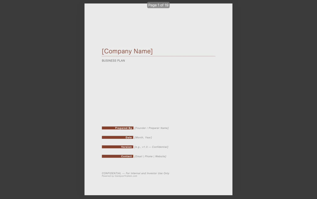 The Business Plan Framework & Deck